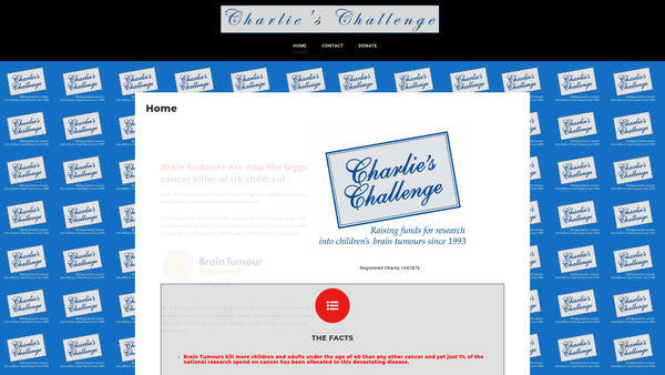 Screenshot of the Charlie's Challenge website