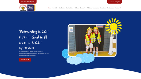 Screenshot of the Blundellsands Kindergarten Playgroup website