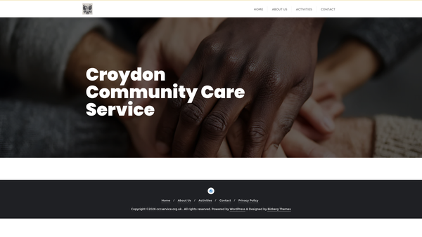 Screenshot of the Croydon Community Care Service website
