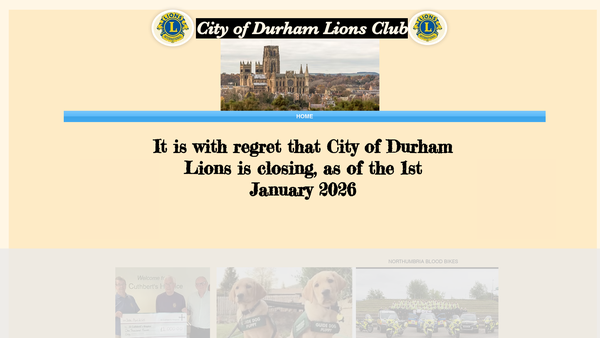 Screenshot of the City Of Durham Lions Club Charity Trust Fund website