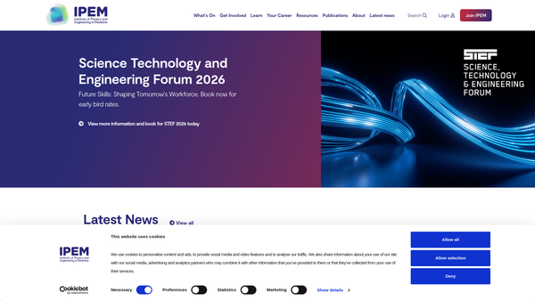Screenshot of the Institute Of Physics And Engineering In Medicine website