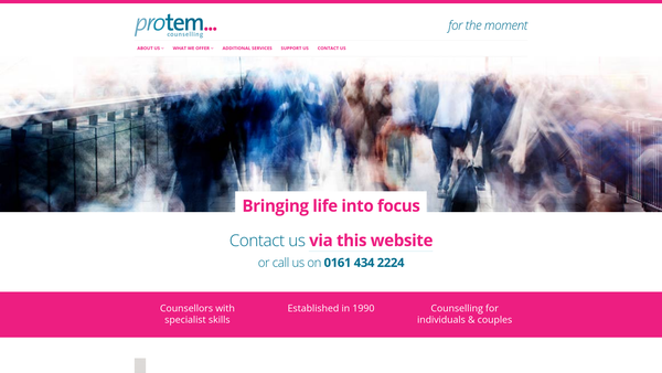 Screenshot of the Pro-Tem Trust website