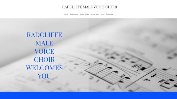 Screenshot of the The Radcliffe Male Voice Choir website