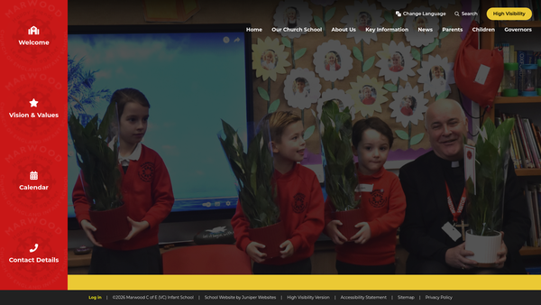 Screenshot of the Marwood CE Infant School (Great Ayton) School Fund website