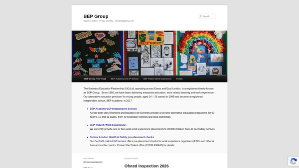 Screenshot of the Business Education Partnership (UK) Ltd website