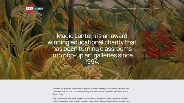 Screenshot of the Magic Lantern website