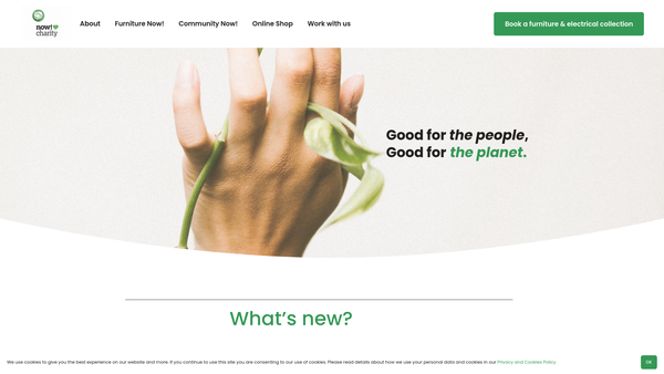 Screenshot of the Now! Charity Group Ltd website