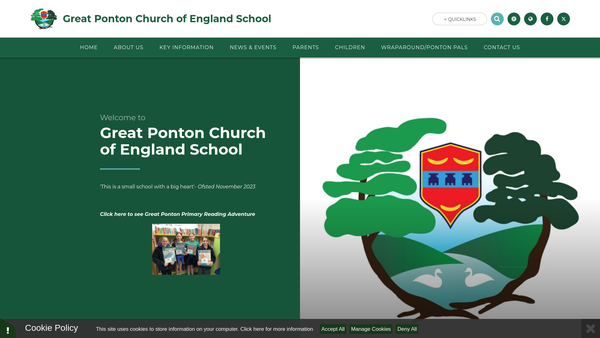 Screenshot of the Great Ponton School Fund website