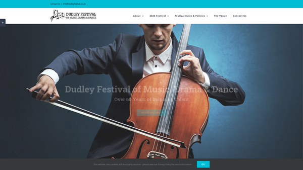 Screenshot of the Dudley Music Drama And Dance Festival website