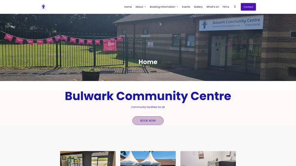 Screenshot of the Bulwark Community Centre website