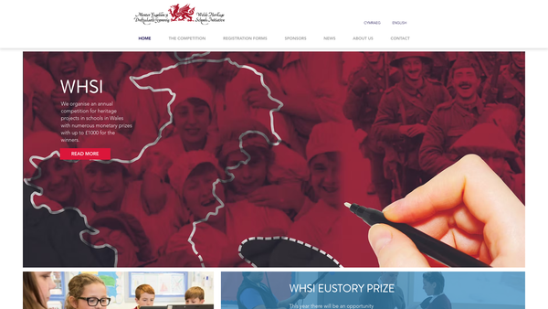 Screenshot of the Welsh Heritage Schools Initiative website