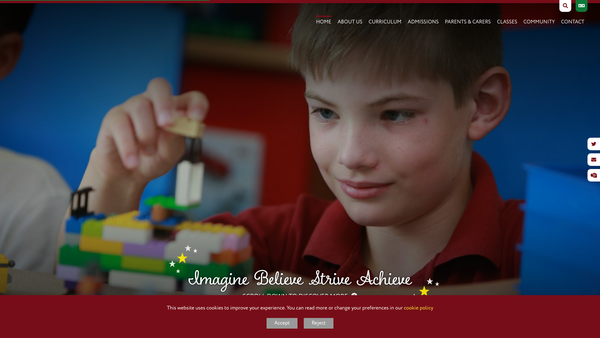 Screenshot of the Ralph Butterfield County Primary School Fund website