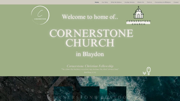 Screenshot of the Cornerstone Christian Fellowship (Winlaton) website