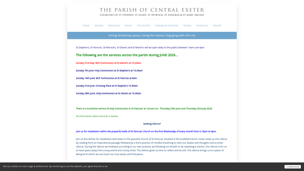 Screenshot of the St Olave's Parochial Trust website