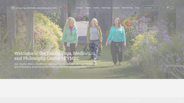 Screenshot of the Ealing Yoga, Meditation and Philosophy Centre website