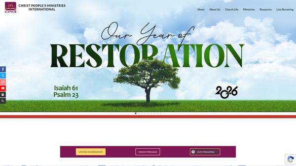 Screenshot of the Christ People's Ministries International (Cpmi) website