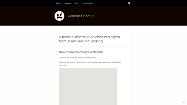 Screenshot of the Genesis Chorale website