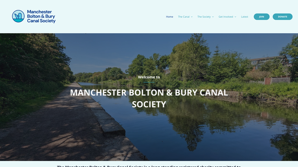 Screenshot of the The Manchester Bolton And Bury Canal Society website