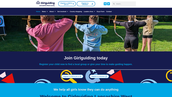 Screenshot of the Girlguiding Lancashire West website