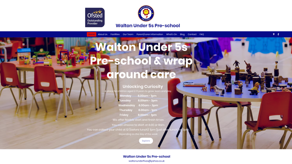 Screenshot of the Walton Pre-School Group website