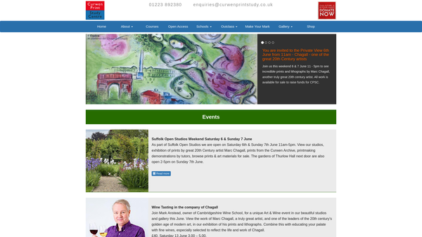 Screenshot of the Curwen Print Study Centre website