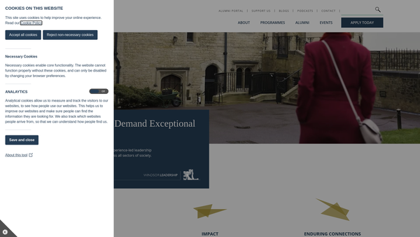 Screenshot of the The Windsor Leadership Trust website