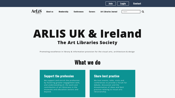 Screenshot of the The Art Libraries Society Of The United Kingdom And Ireland website