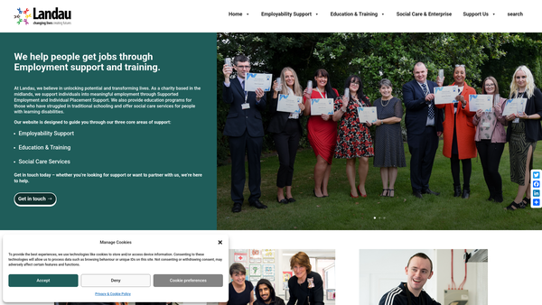 Screenshot of the Landau Limited website