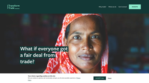 Screenshot of the The Traidcraft Exchange website