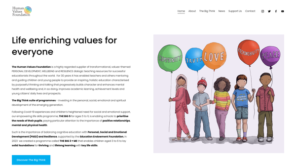 Screenshot of the Human Values Foundation website