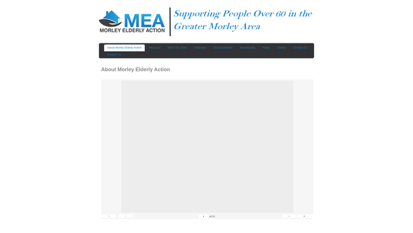 Screenshot of the Morley Elderly Action website