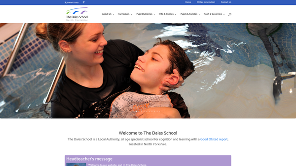 Screenshot of the The Dales School Fund website