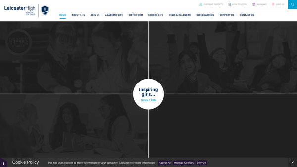 Screenshot of the Leicester High School Parents Association website
