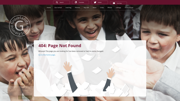 Screenshot of the Friends Of Grovelands School (F.r.o.g.s) website