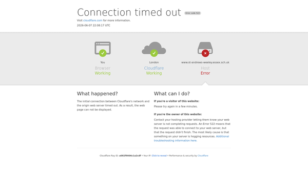 Screenshot of the St Andrews School PTFA website