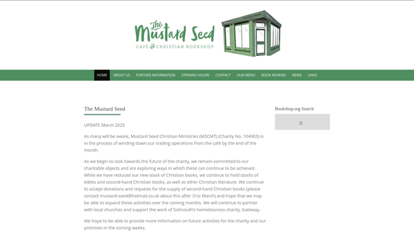 Screenshot of the Mustard Seed Christian Ministries website