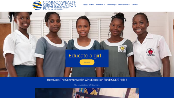 Screenshot of the Commonwealth Girls Education Fund (Cgef) website