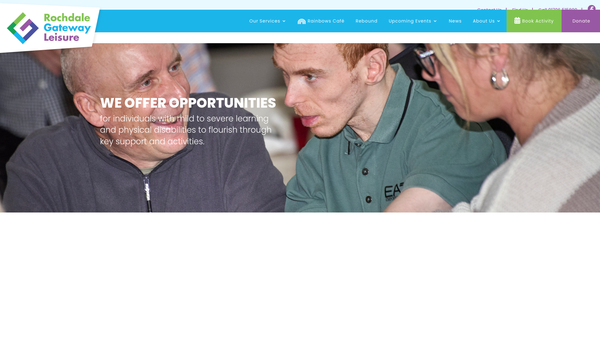 Screenshot of the Rochdale Gateway Leisure Limited website