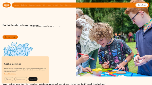 Screenshot of the Barca - Leeds website