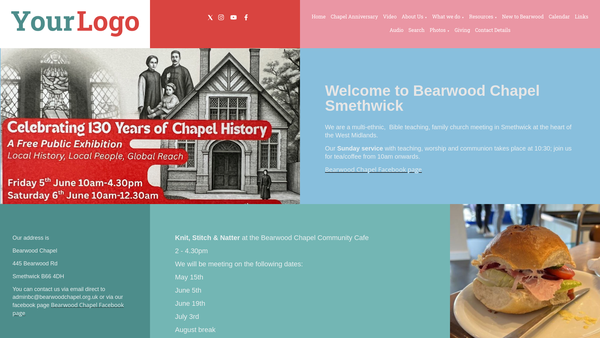 Screenshot of the Bearwood Chapel Trust website
