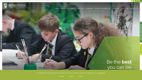 Screenshot of the Settle High School And Community College Fund website