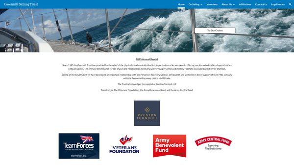 Screenshot of the The Gwennili Trust website