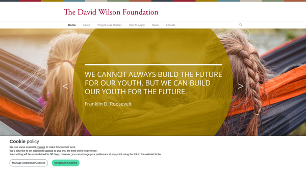 Screenshot of the The David Wilson Foundation website