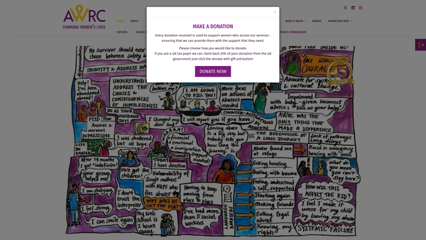 Screenshot of the Asian Women's Resource Centre website