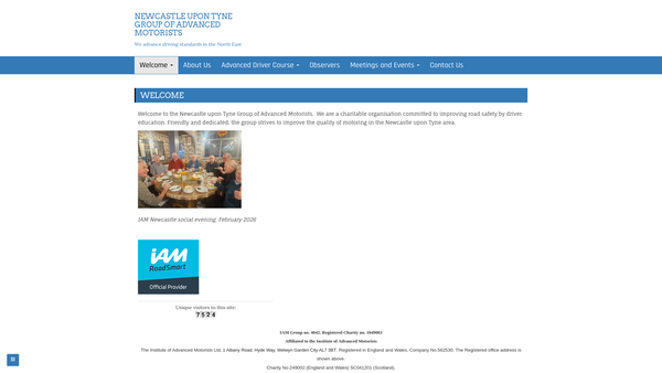 Screenshot of the Newcastle Upon Tyne (North Eastern) Group Of Advanced Motorists website