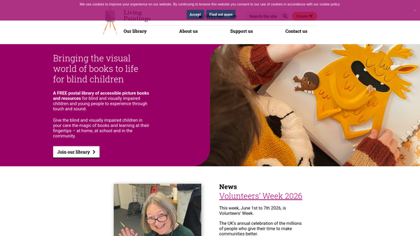 Screenshot of the The Living Paintings Trust website