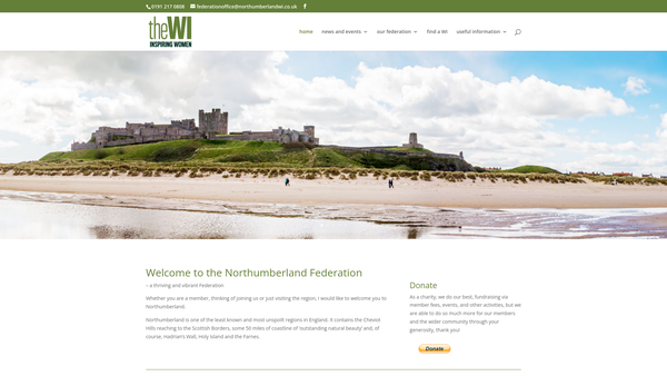 Screenshot of the The Northumberland Federation Of Women's Institutes website