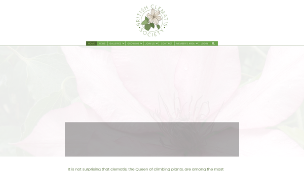 Screenshot of the British Clematis Society website