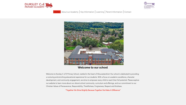 Screenshot of the Dursley Church Of England Primary School Association website