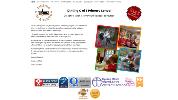 Screenshot of the Dinting C Of E Primary School Parent Teachers Association website